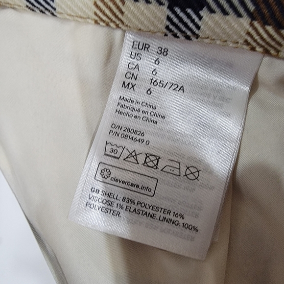 NEW H&M Plaid Button-Front Skirt Size 6 - Picture 9 of 13
